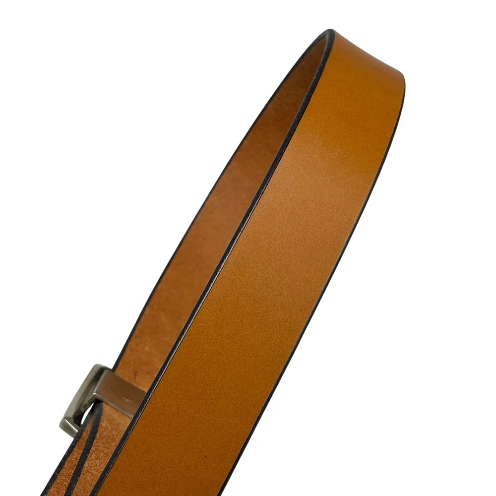 Wiley Brothers and Ledbury Men's Leather Belt Size 36‎ Camel Brown White Bronze